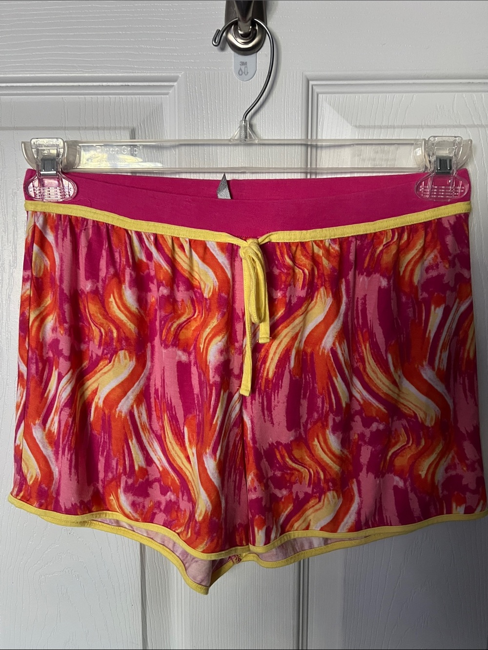 Jockey Pink & Orange Printed Women's Pajama Shorts with Yellow Trim